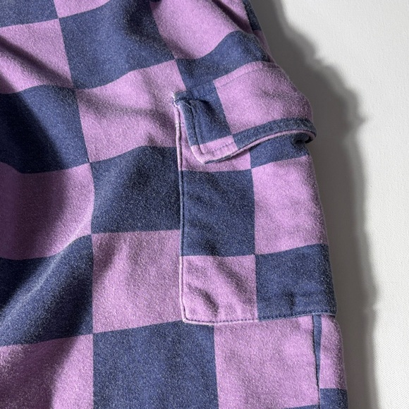 Grayson Threads Purple Gray Check Pants Womens Size M Cargo Lounge - Picture 3 of 5